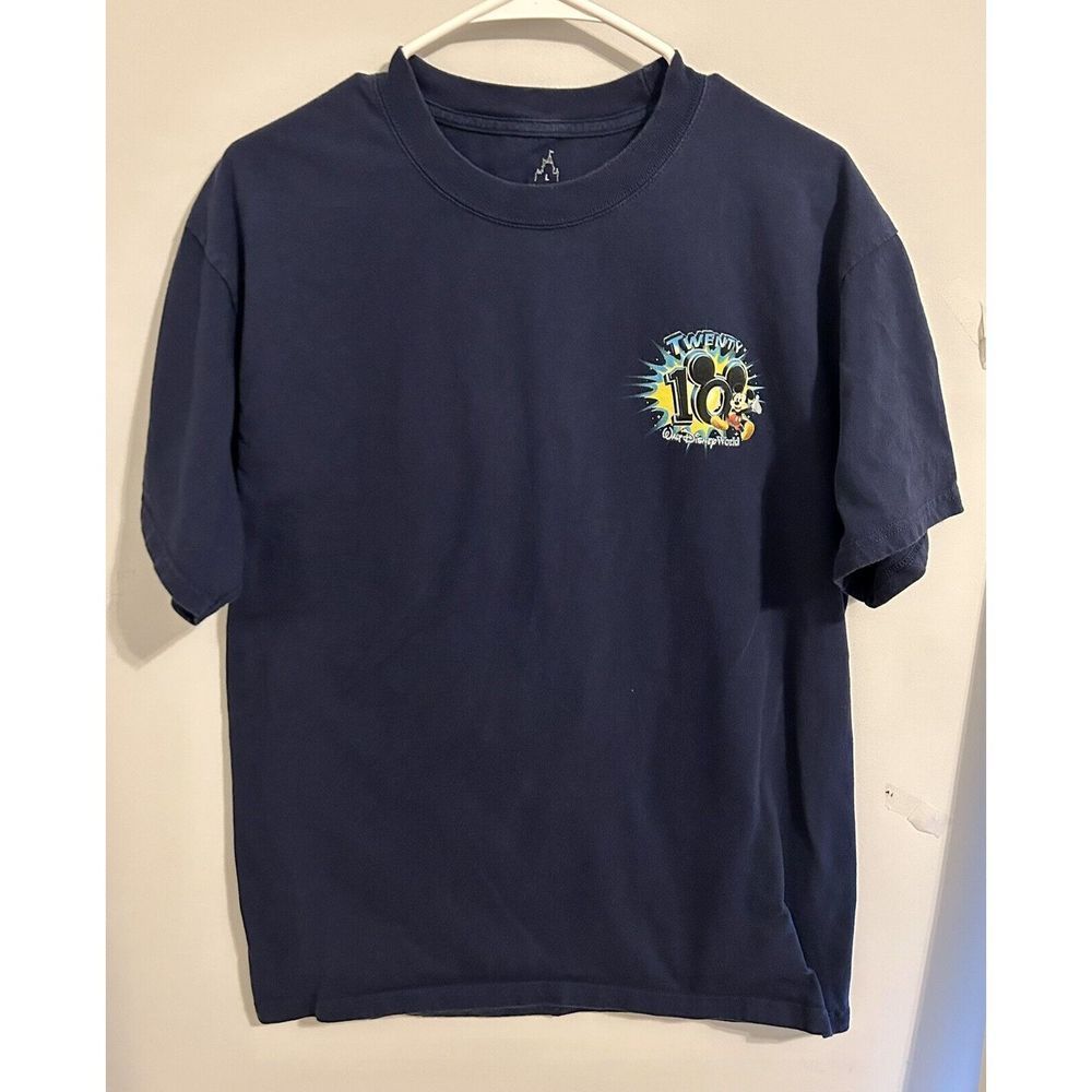 2010 Walt Disney World Souvenir T-shirt Navy Blue Sz Medium- Mickey Donald Goofy - Picture 1 of 9